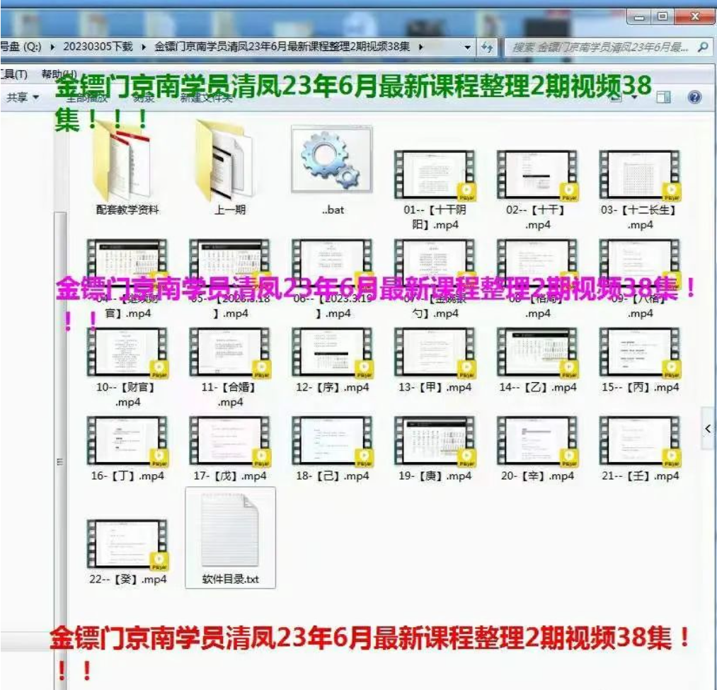 2023年6月金镖门京南学员清凤盲派命理38集 视频+文档