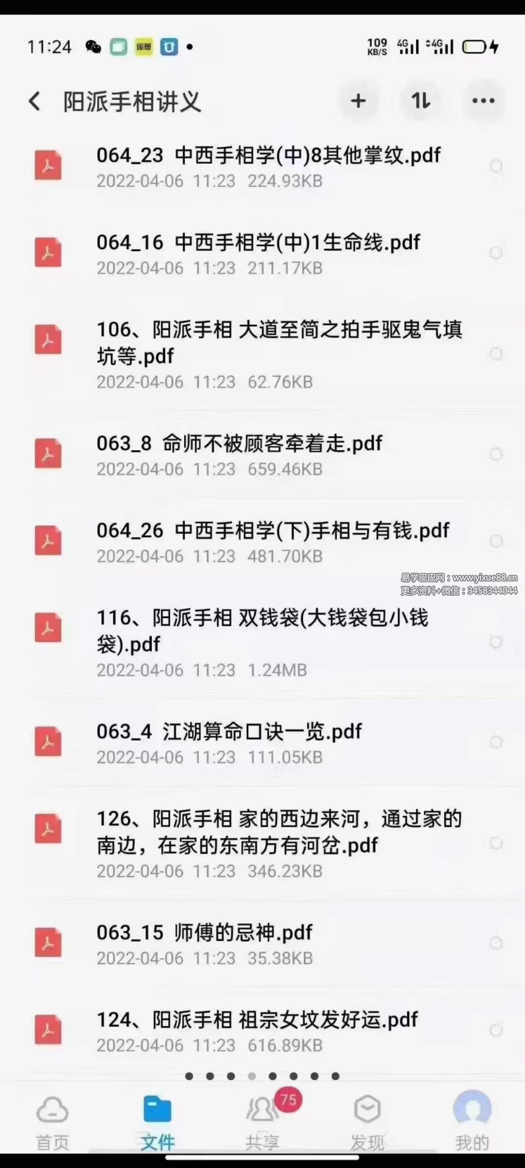 云南腾冲阳栳司《阳派手相讲义文档》79份