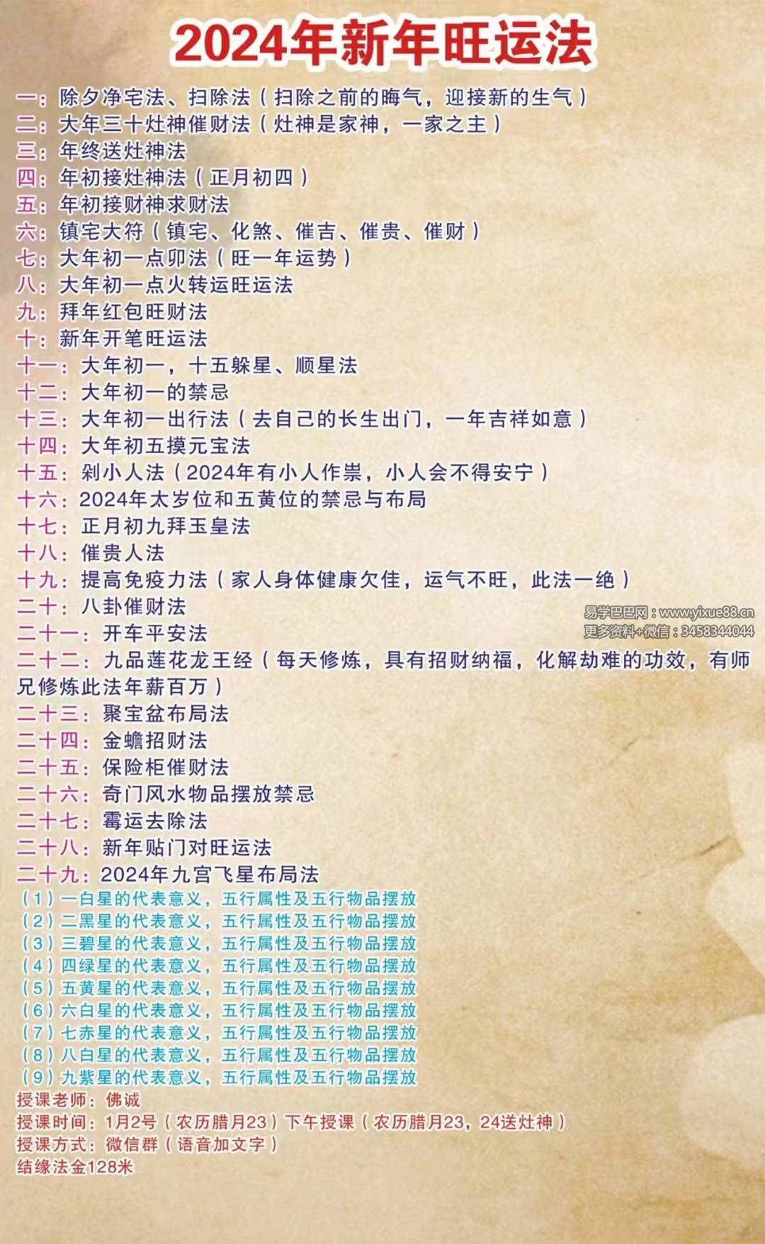 佛诚2024新春旺运法微课视频+课件
