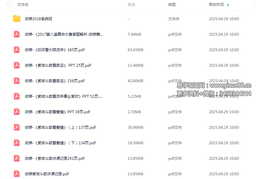 依婷紫微斗数系统班资料 预测流年家运 384.59MB